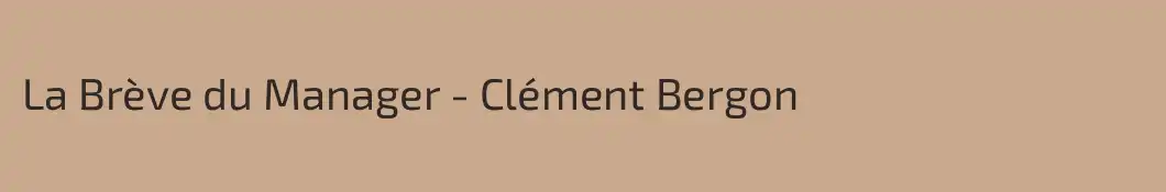 La Brève du Manager - Clément Bergon
